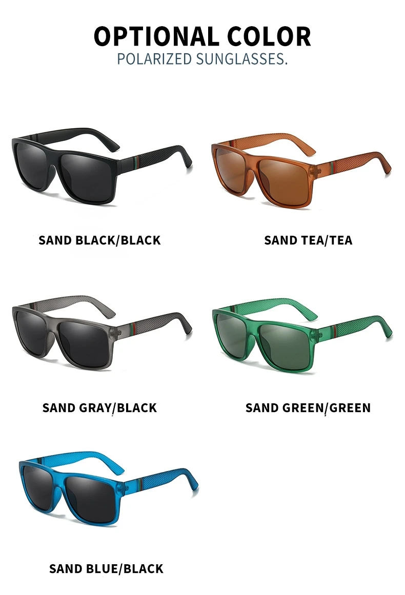 Fashion Oversized Polarized Sunglasses Men Women Luxury Driving Fishing Travel Vintage Square Sun Glasses For Man UV400 Eyewear