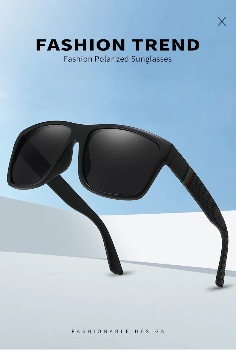 Fashion Oversized Polarized Sunglasses Men Women Luxury Driving Fishing Travel Vintage Square Sun Glasses For Man UV400 Eyewear