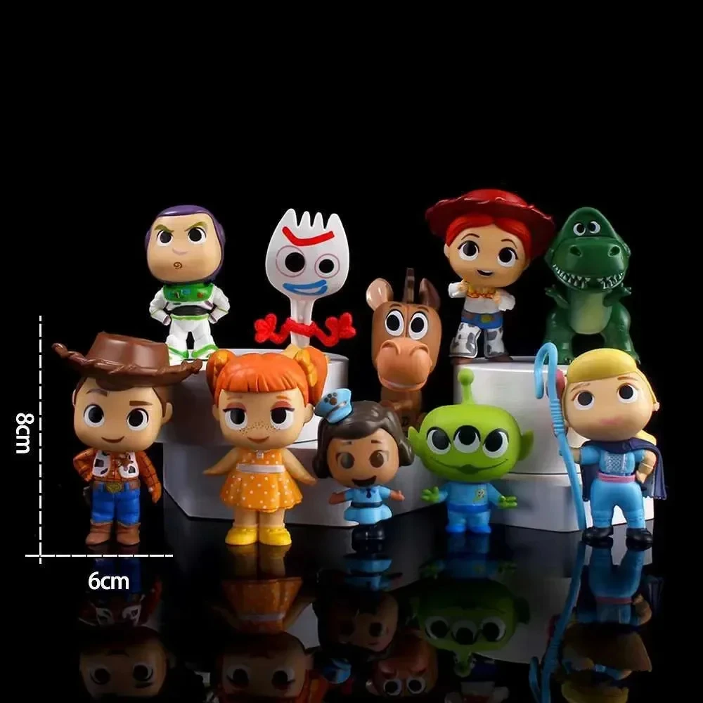 Toy Story 5 Action Figures Toys Woody Buzz Lightyear Jessie Lilypad Dolls Cake Toppers Desktop Ornaments Birthday Christmas Gift
