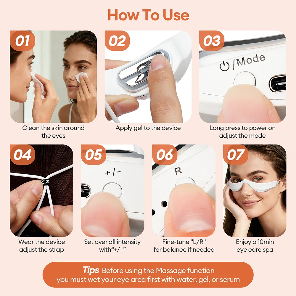 Eye Massager Relieves Eye Fatigue Eyes Massage Glasses Eye Fatigue Relief Massager Under-Eye Glasses Massager