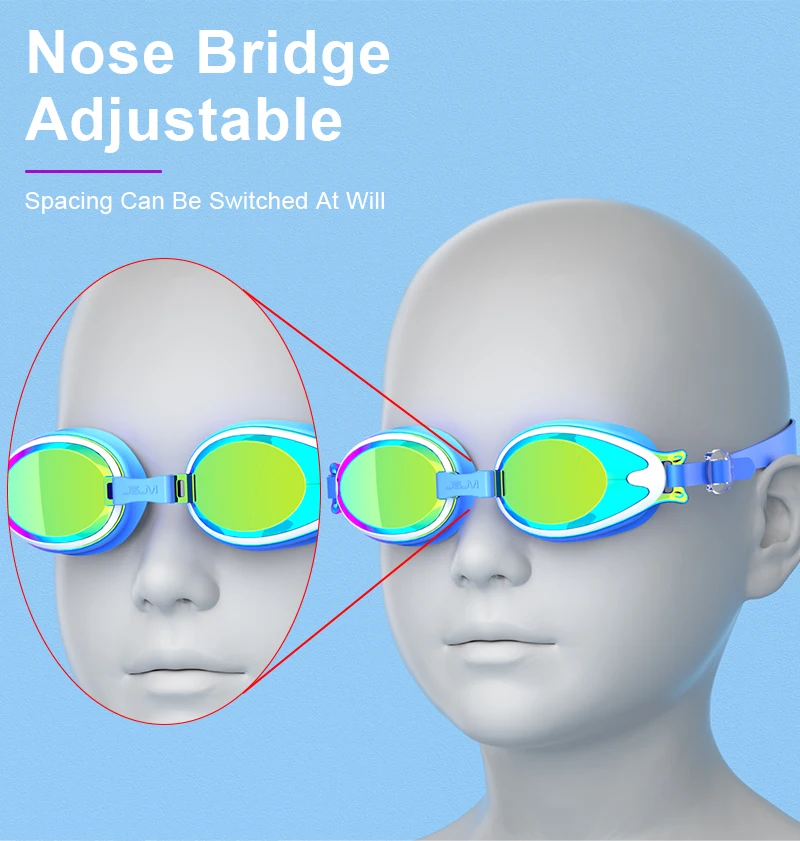 JSJM Professional Kids Swimming Goggles Anti-Fog UV Protection Waterproof Silicone Swim Glasses for Boys Girls Swim Eyewear Gift