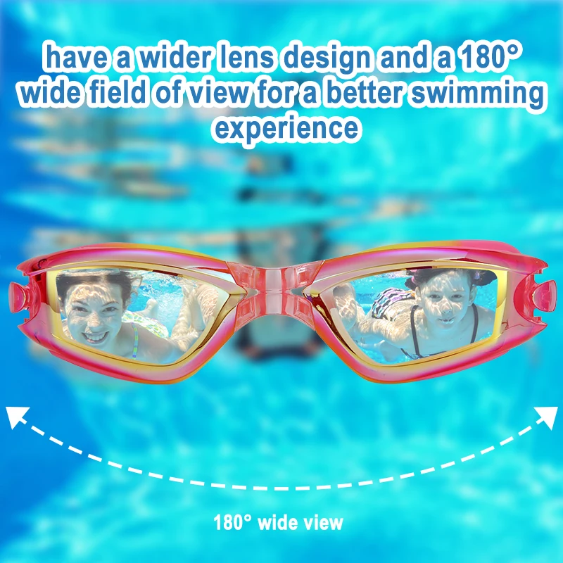 JSJM Professional Kids Swimming Goggles Anti-Fog UV Protection Waterproof Silicone Swim Glasses for Boys Girls Swim Eyewear Gift