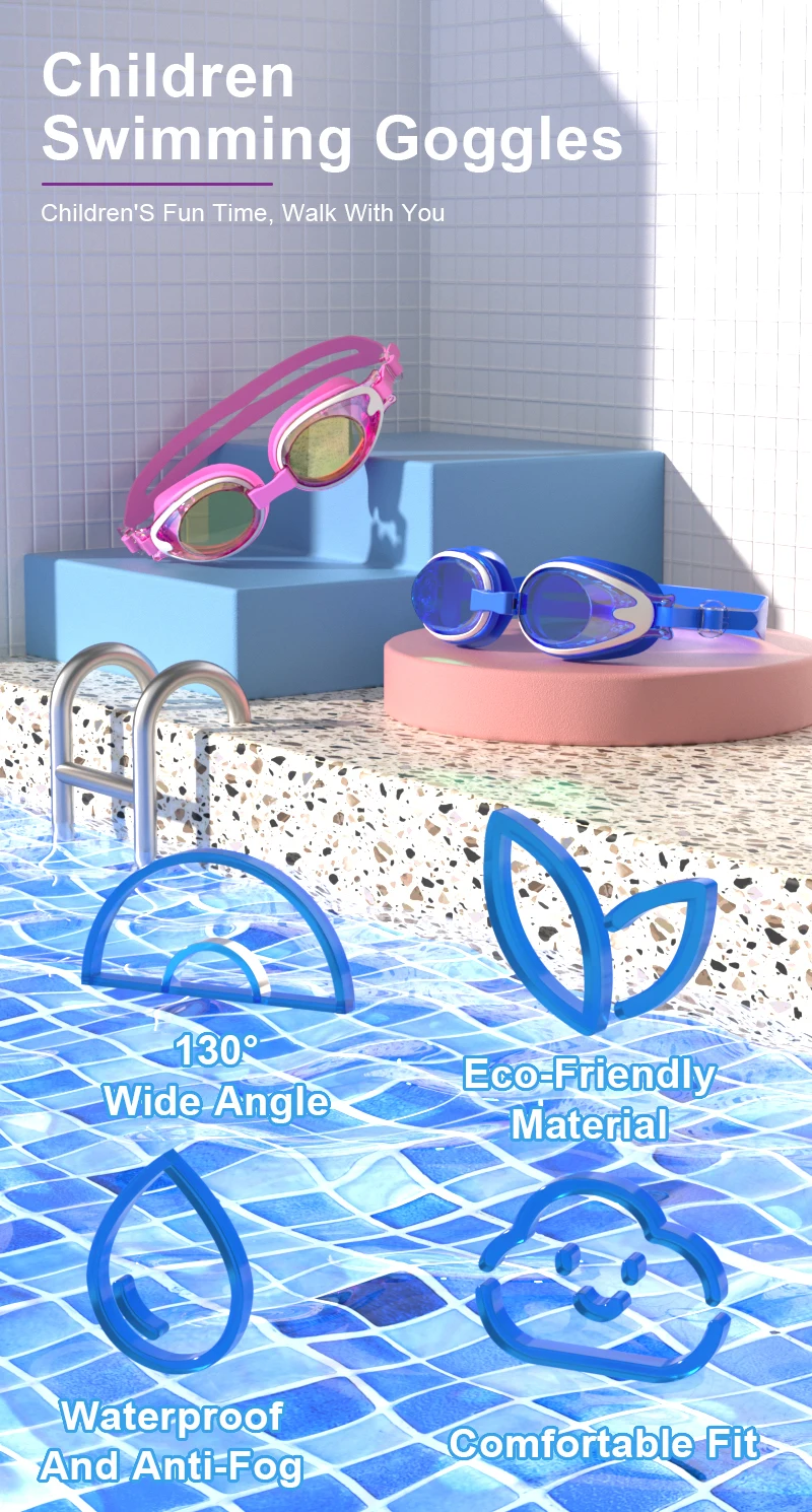 JSJM Professional Kids Swimming Goggles Anti-Fog UV Protection Waterproof Silicone Swim Glasses for Boys Girls Swim Eyewear Gift