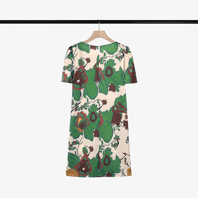 ZANZEA Elegant Women Knee-length Dresses 2025 Fashion Casual Short Sleeve Floral Print Party Dress O-Neck Holiday Robes Femme