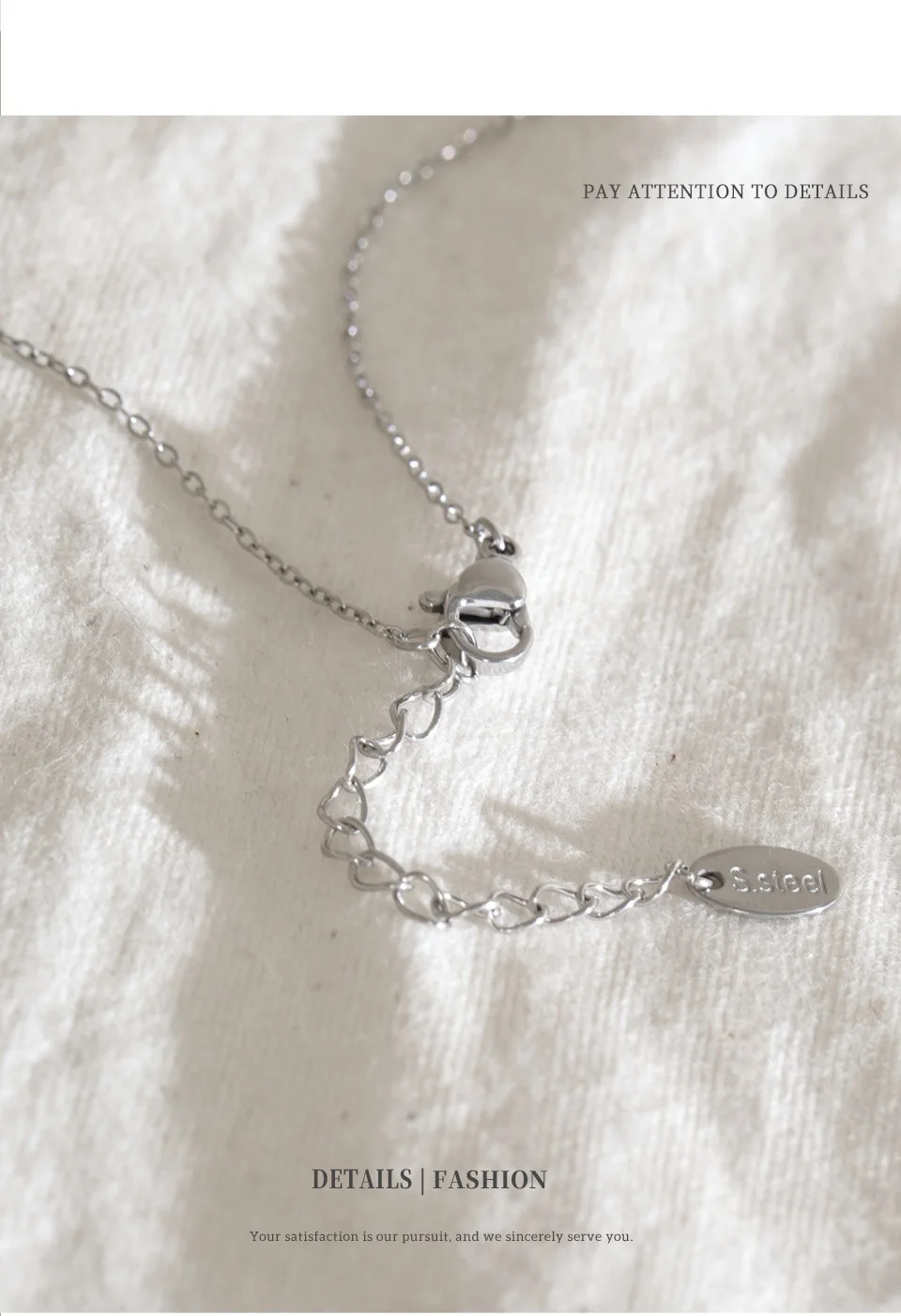 NiNice Stainless Steel Teardrop Pendant Necklace Inlaid Pear‑Shaped Sparkling Cubic Zirconia Dainty High Quality Chain Everyday