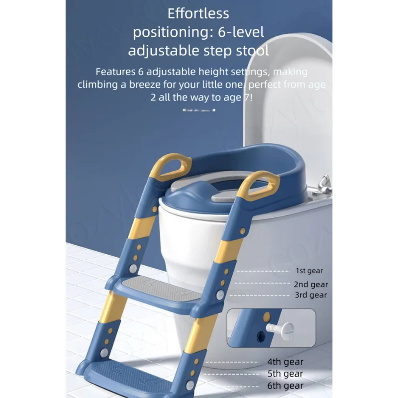 New Kids Step Toilet, Baby Potty Training Seat for Boys & Girls, Foldable Foot Stool, Toilet Seat Ring, Step-Up Toileting Assist