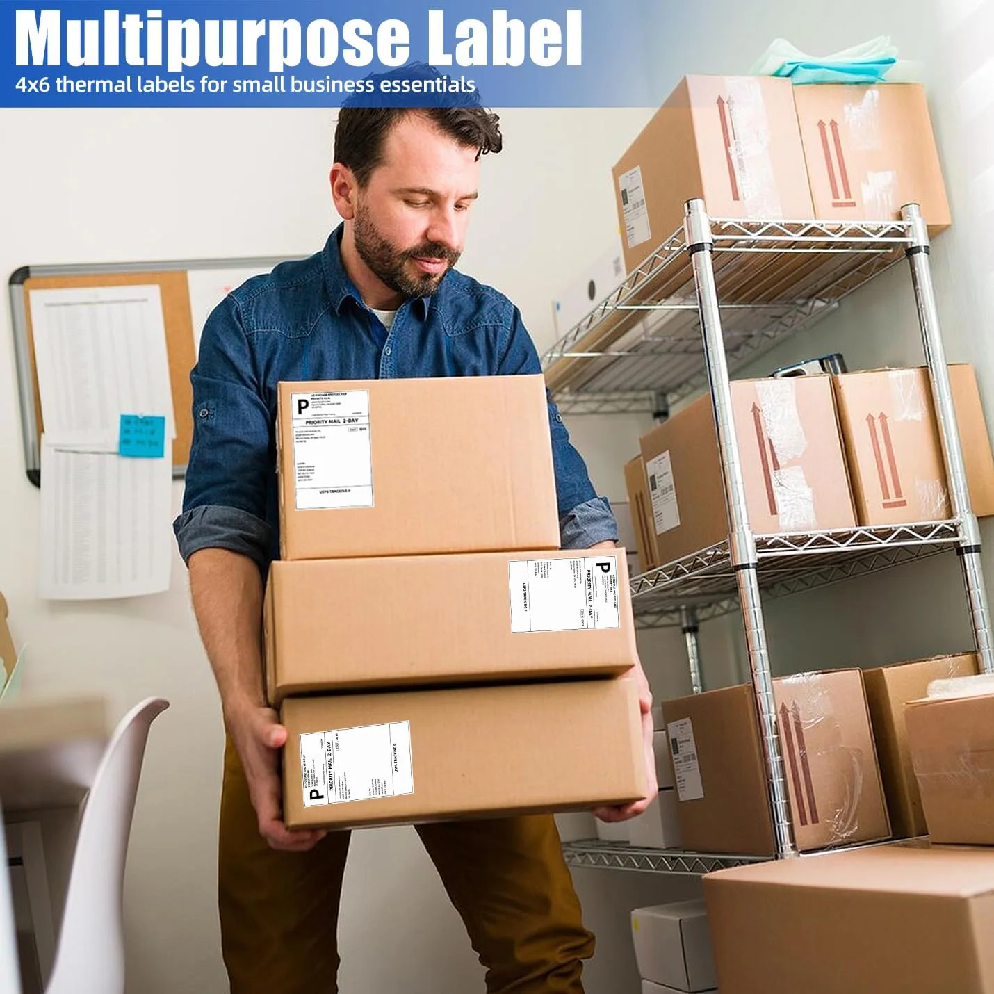 4X6 Thermal Labels Paper 100/500PCS Adhesive Stickers Shipping Labels For Desktop Thermal Printer DHL UPS Express LOGO Barcode