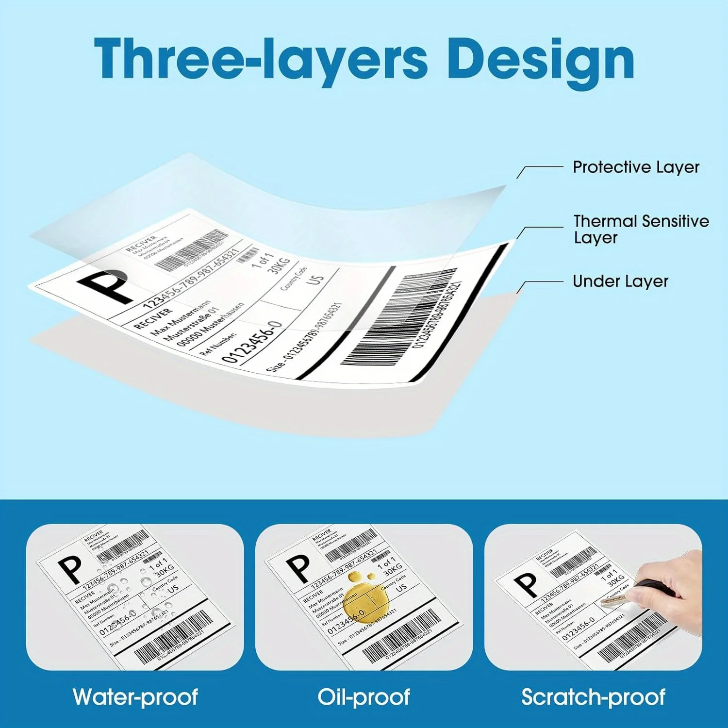 4X6 Thermal Labels Paper 100/500PCS Adhesive Stickers Shipping Labels For Desktop Thermal Printer DHL UPS Express LOGO Barcode