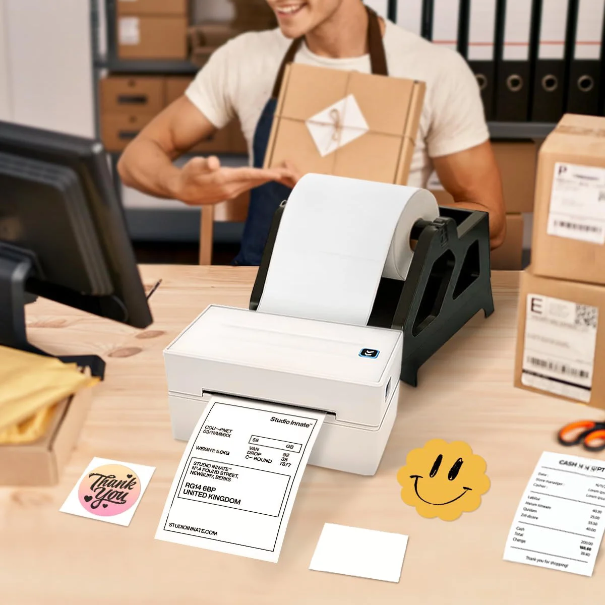 4X6 Thermal Labels Paper 100/500PCS Adhesive Stickers Shipping Labels For Desktop Thermal Printer DHL UPS Express LOGO Barcode