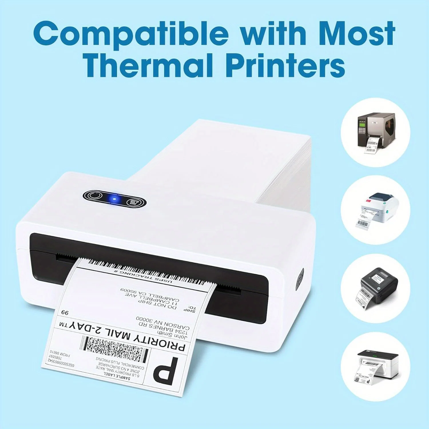 4X6 Thermal Labels Paper 100/500PCS Adhesive Stickers Shipping Labels For Desktop Thermal Printer DHL UPS Express LOGO Barcode