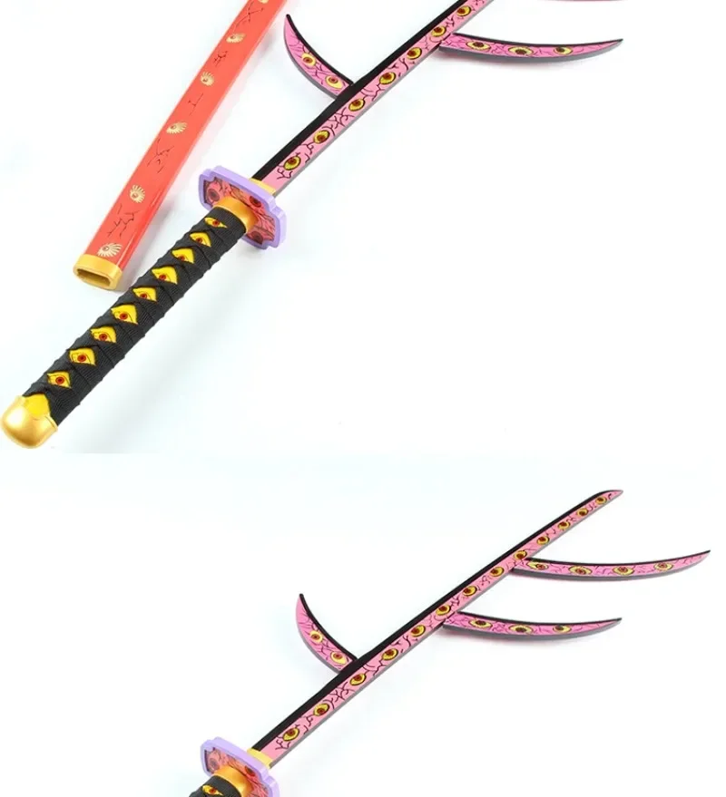 40inch Demon Slayer Kokushibo Katana Kimetsu No Yaiba Anime Cosplay Sword Ninja Knife Real Size Japanese Katana Samurai Sabre