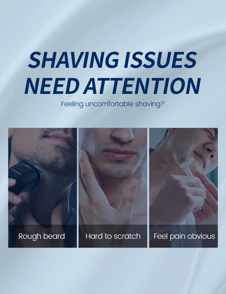 Ocheal 40g Facial Cleansing Gel Shaving Stick Men's Facial Hair Smooth Shaving Gel Cleaning Face Cleaning Care Cream Portable