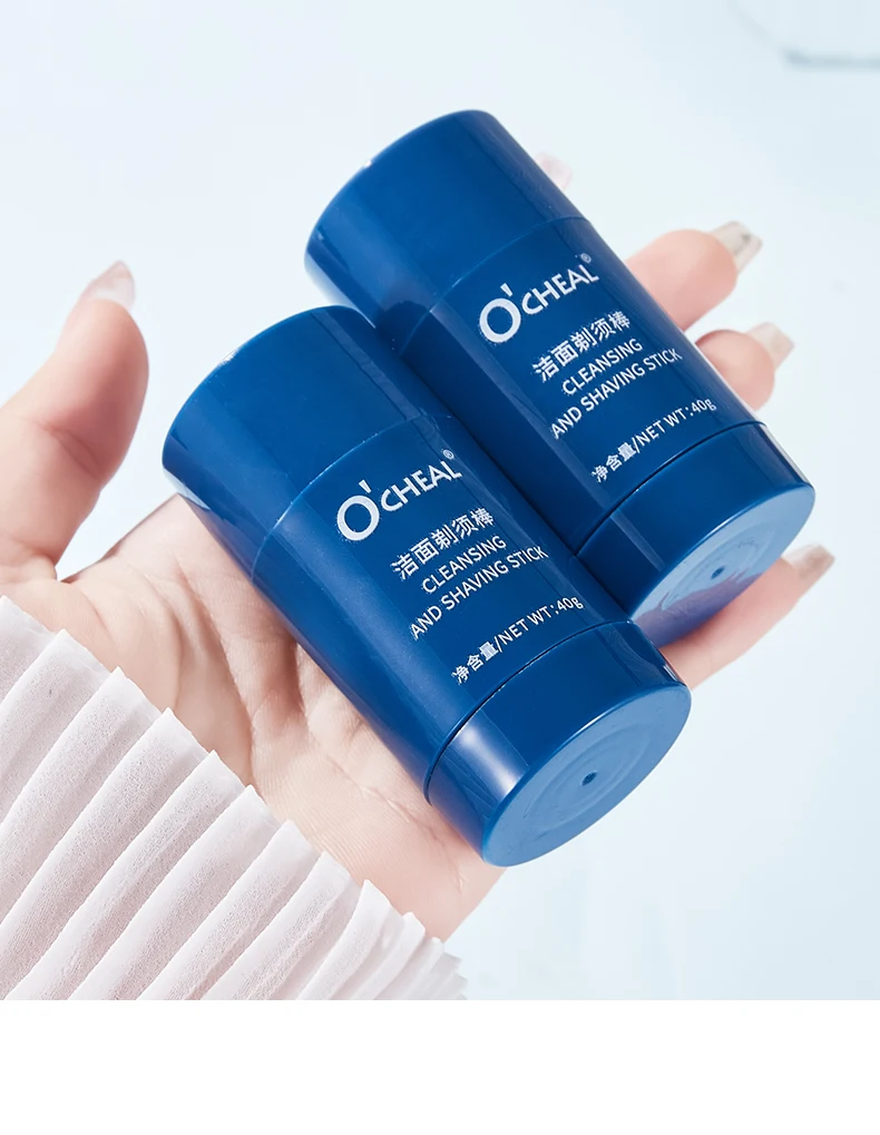 Ocheal 40g Facial Cleansing Gel Shaving Stick Men's Facial Hair Smooth Shaving Gel Cleaning Face Cleaning Care Cream Portable