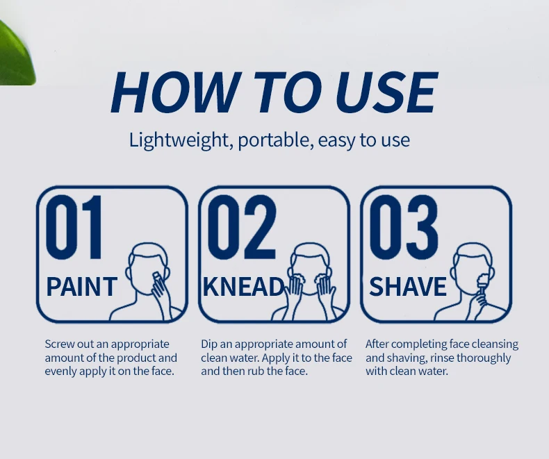 Ocheal 40g Facial Cleansing Gel Shaving Stick Men's Facial Hair Smooth Shaving Gel Cleaning Face Cleaning Care Cream Portable