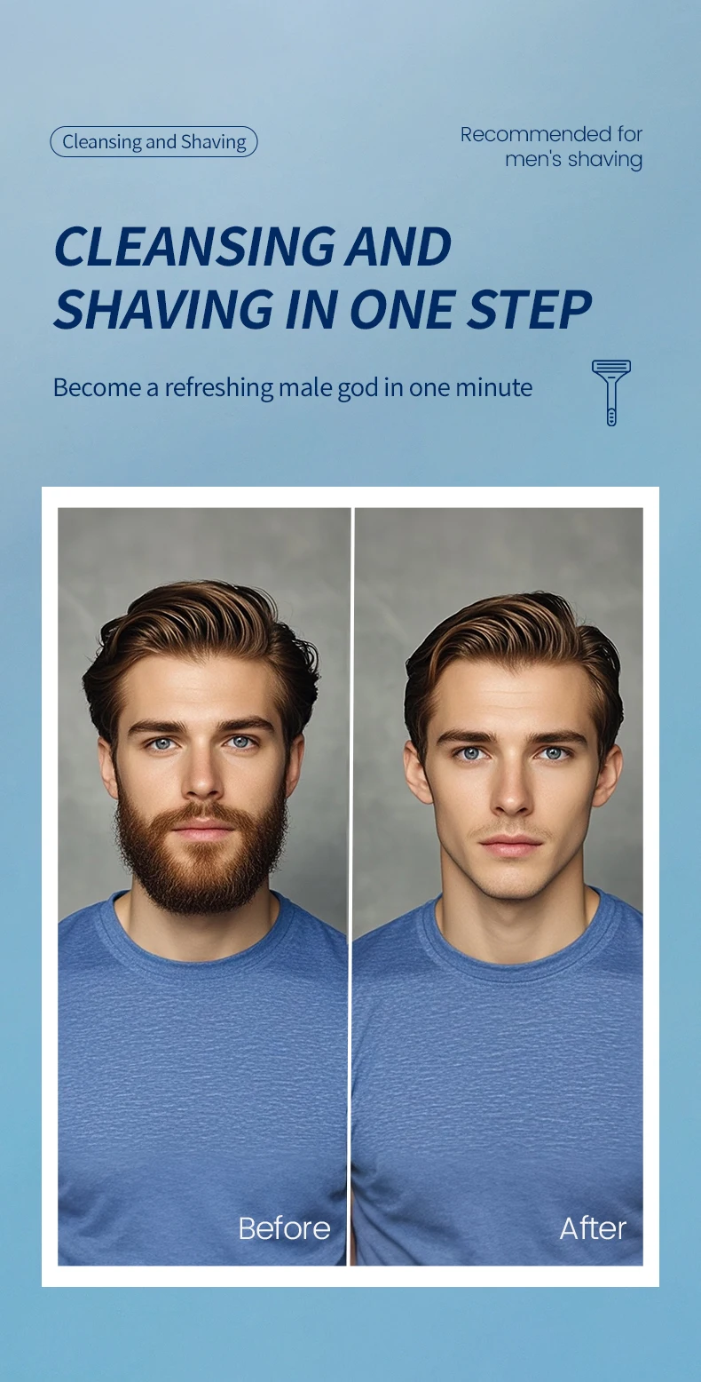 Ocheal 40g Facial Cleansing Gel Shaving Stick Men's Facial Hair Smooth Shaving Gel Cleaning Face Cleaning Care Cream Portable