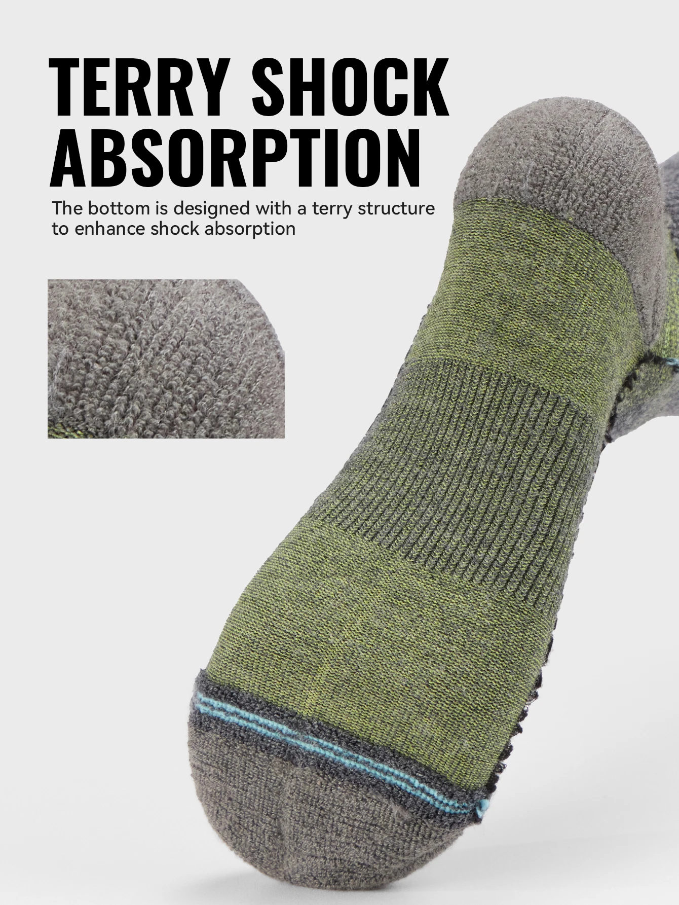 WRELS 1/2/3Pairs Merino Wool Socks Hiking Running Socks Breathable Cushion Sweat Wicking Warm Thermal Compression Wool Socks