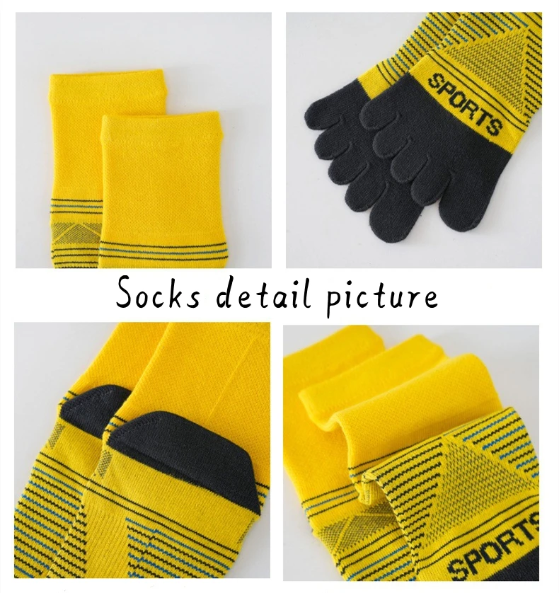 5 Pairs Men's Sports Five Finger Socks Colorful Compression Quick-Drying Sweat-Absorbing Fitness Cycling Hiking Split Toe Socks