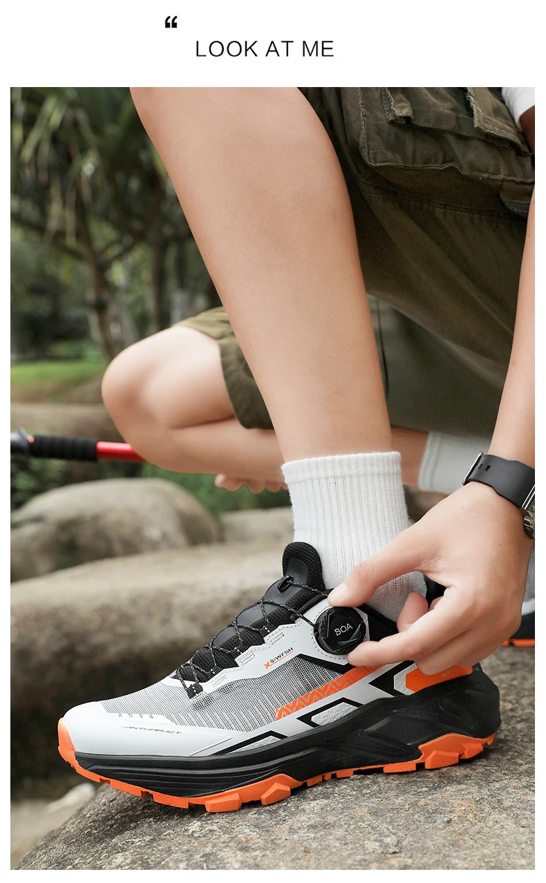 Men's Stylish Outdoor Hiking Shoes Hard-wearing Trekking Sneakers with Plush Warm Lining for Winter Male Footwear