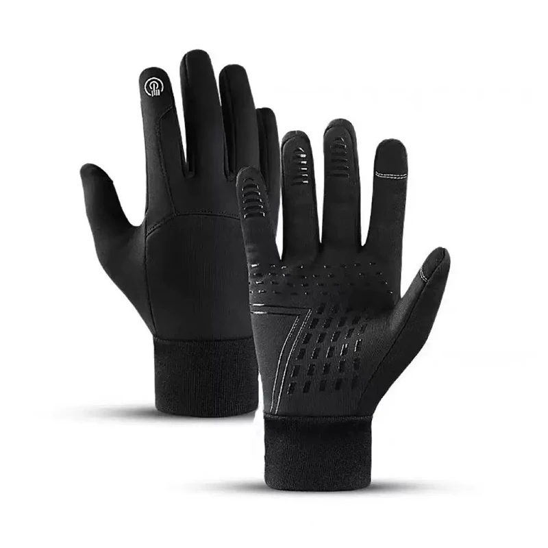 Outdoor Motorcycle Gloves with Winter Insulation and Waterproof Electric Bike Handle Cover Touch Screen Full Finger Riding Equip
