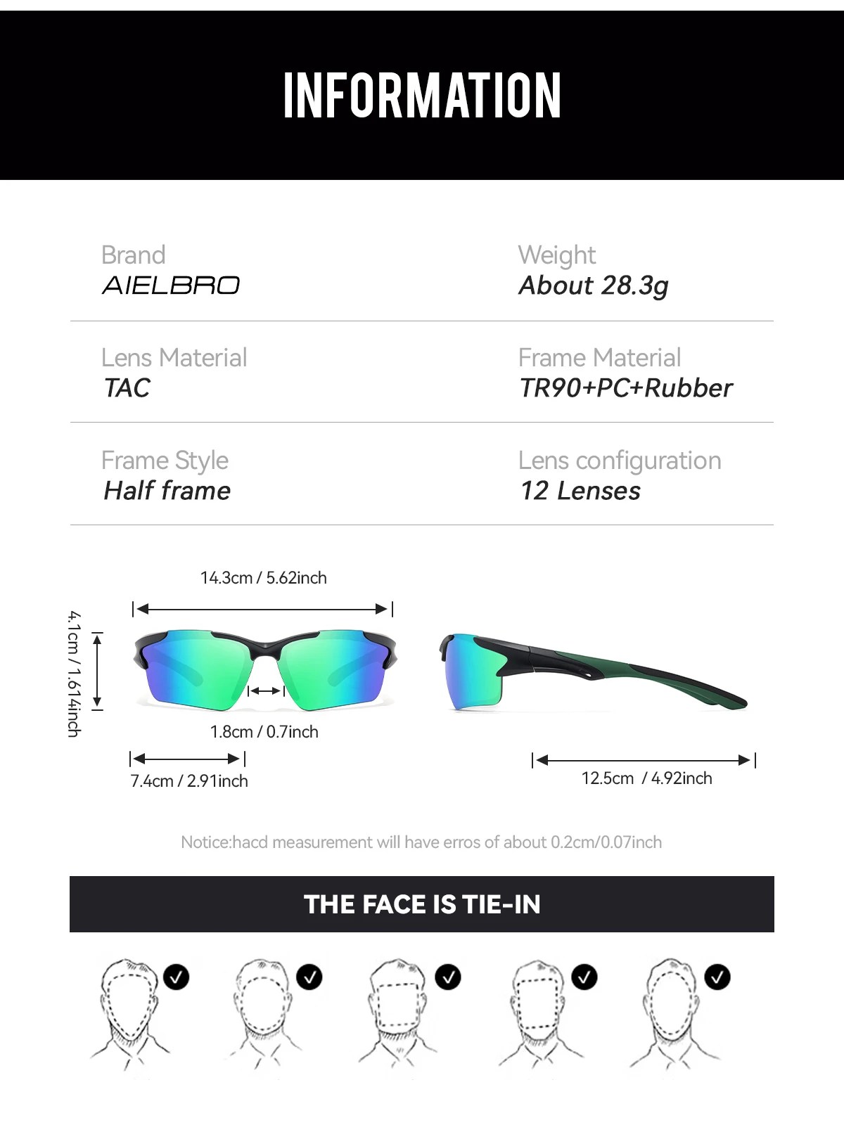 Sport Sunglasses Men Cycling Glasses Running Fishing Eye Protection Riding Goggles Outdoor Sports