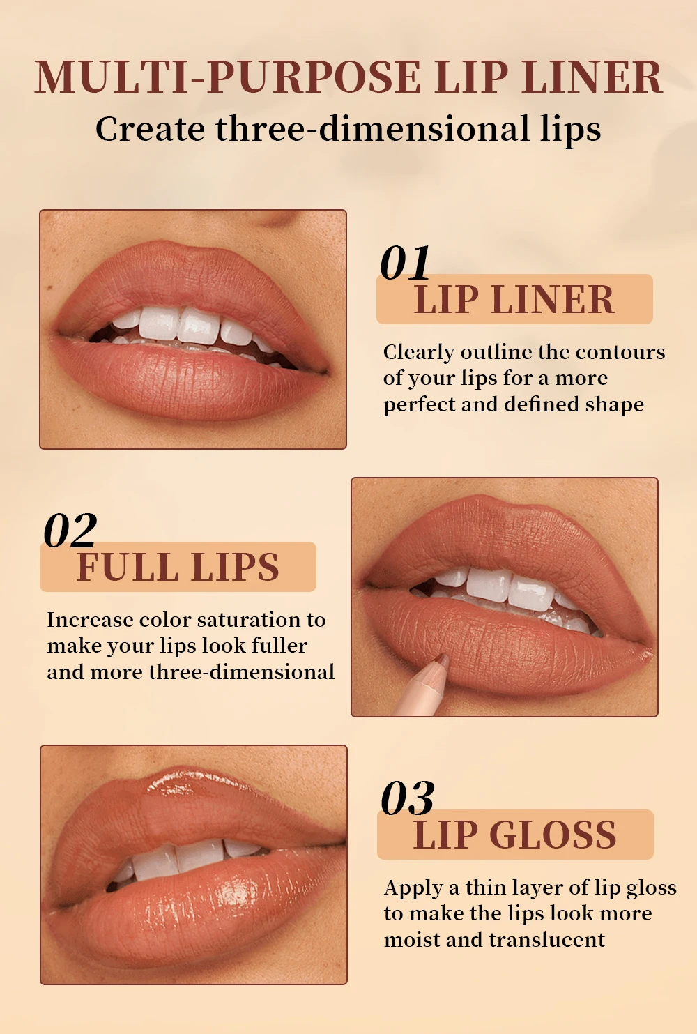 QIBEST 12 Colors Lip Liner Pen Kits Waterproof Sweat-proof Not Easy To Fade Lipliner Non-stick Cup Lipstick Pencil Makeup Sets