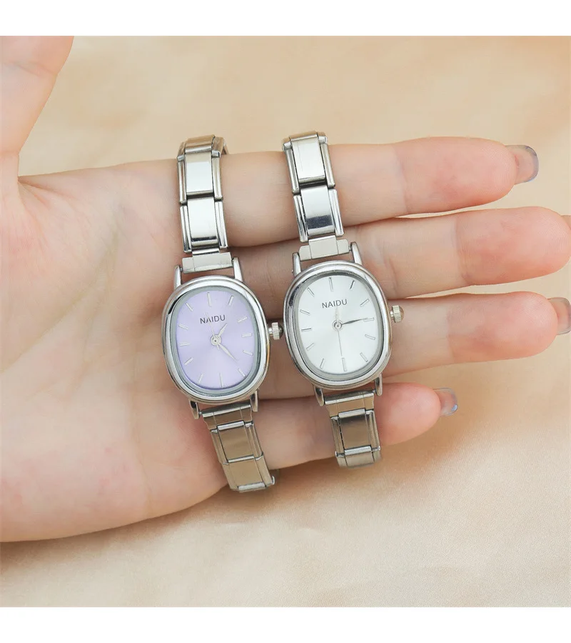 Hapiship 2025 Fashion Wholesale Women's Stainless Steel Oval Watch Bracelet for Student Friend Wife Birthday Jewelry Gift G012