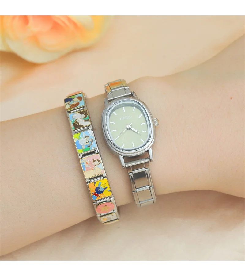Hapiship 2025 Fashion Wholesale Women's Stainless Steel Oval Watch Bracelet for Student Friend Wife Birthday Jewelry Gift G012