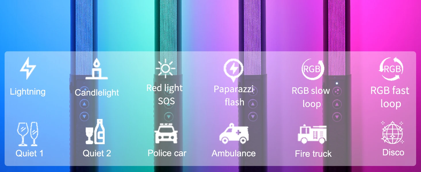 LUXCEO Q508A 10W RGB CCT Video Light 2600mAh Rechargeable LED Stick Photo Lamp 36 Colors Studio Lighting for Youtube Photography