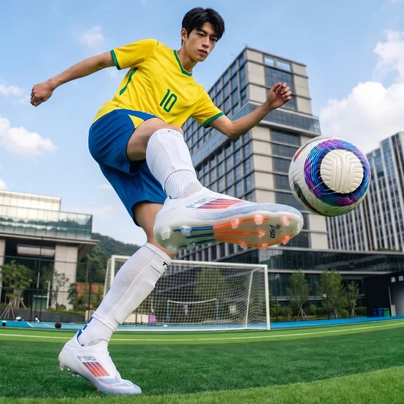 Men Turf Soccer Cleats Non‑slip Wear‑resistant Football Boots Breathable Lightweight Outdoor Artificial Grass Training Shoes