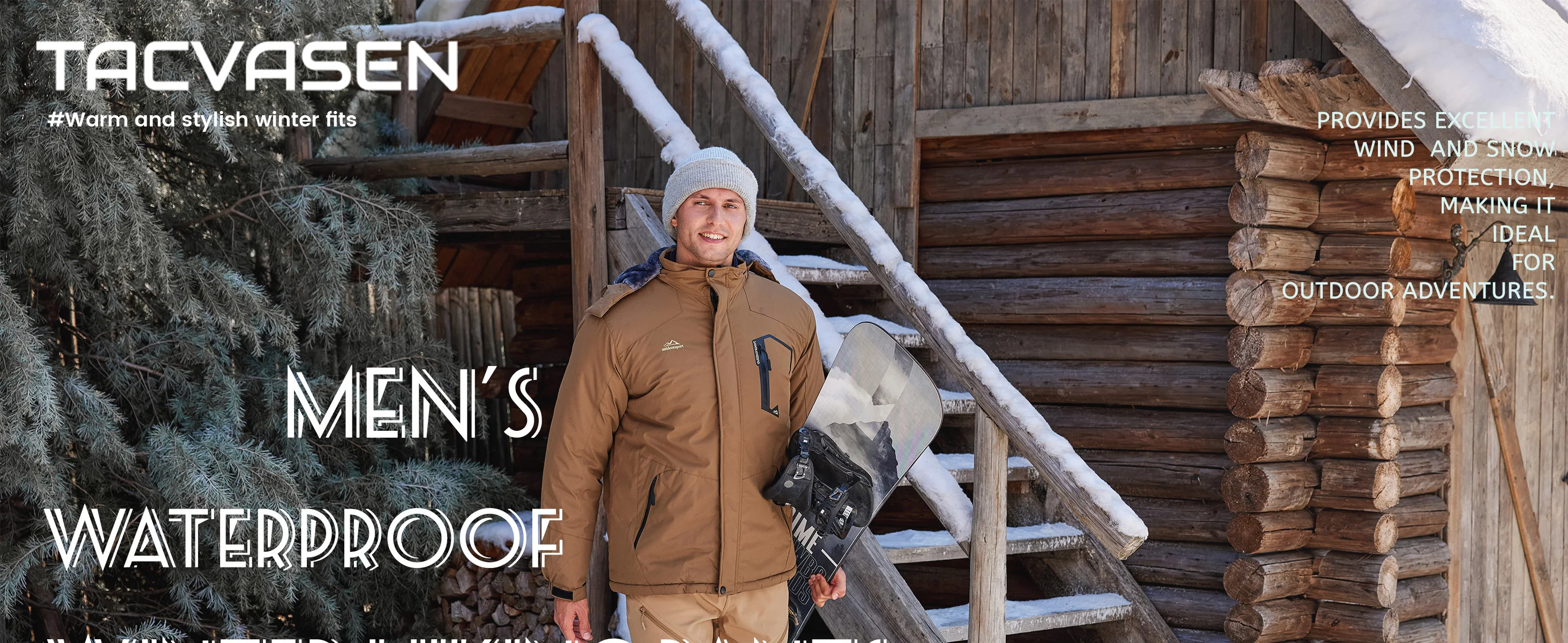 TACVASEN Men's Winter Hiking Pants Fleece Lined Waterproof Softshell Snow Ski Insulated Work Cargo Pants with 6 Zip Pockets