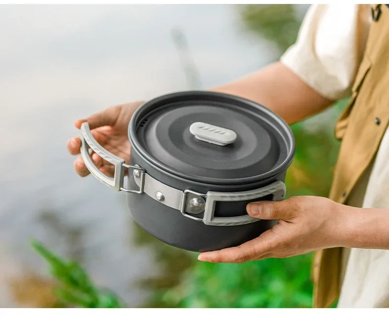 Naturehike Camping Cookware Kit Outdoor Cooking Ultralight Aluminum Pot Kettle Tablewear Set Kitchen Utensils Camping Gear