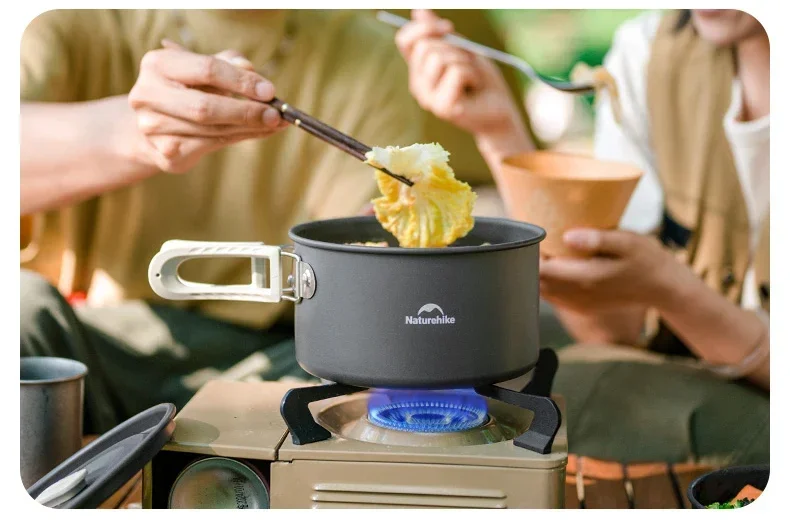 Naturehike Camping Cookware Kit Outdoor Cooking Ultralight Aluminum Pot Kettle Tablewear Set Kitchen Utensils Camping Gear