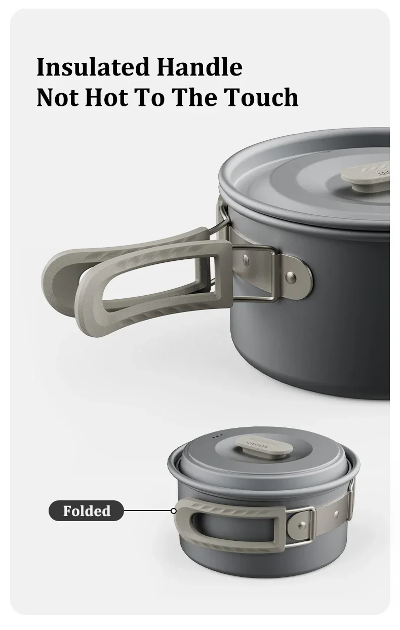 Naturehike Camping Cookware Kit Outdoor Cooking Ultralight Aluminum Pot Kettle Tablewear Set Kitchen Utensils Camping Gear