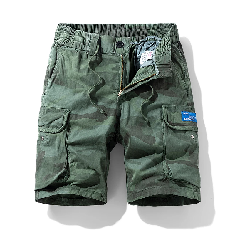 New Summer Men Cotton Cargo Shorts Men Fashion Breeche Bermuda Beach Jogger Shorts  Japanese Style  Casual Shorts Male