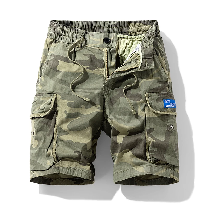 New Summer Men Cotton Cargo Shorts Men Fashion Breeche Bermuda Beach Jogger Shorts  Japanese Style  Casual Shorts Male