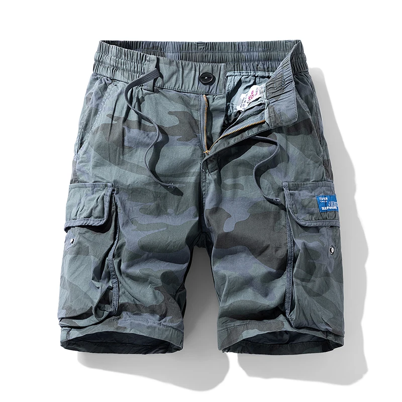 New Summer Men Cotton Cargo Shorts Men Fashion Breeche Bermuda Beach Jogger Shorts  Japanese Style  Casual Shorts Male