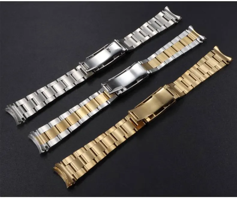 20mm 904L Watchbands For SUB DAYTONA NH35 NH36 Rolex Men Glide Lock Clasp Watch Strap Solid Stainless Steel Watch Bracelet