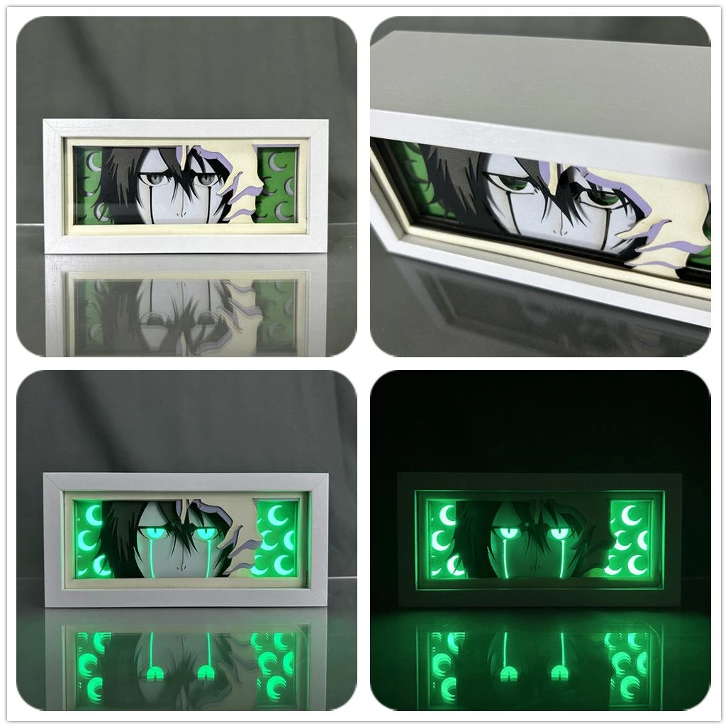 BLEACH 3D Paper carved lamp Anime Figure Kurosaki Ichigo Aizen Sousuke Ulquiorra cifer Night Light bedroom Decoration lamps