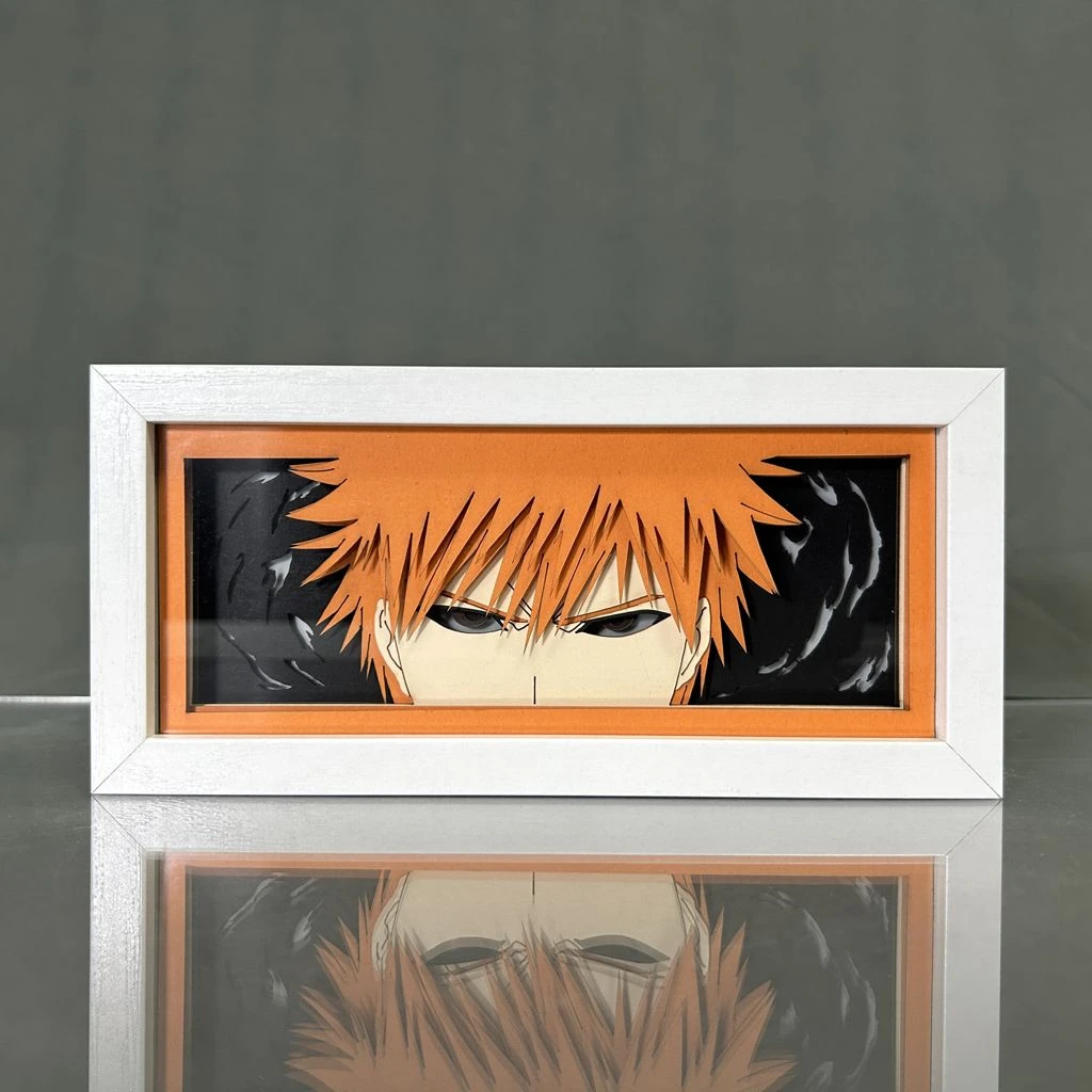 BLEACH 3D Paper carved lamp Anime Figure Kurosaki Ichigo Aizen Sousuke Ulquiorra cifer Night Light bedroom Decoration lamps
