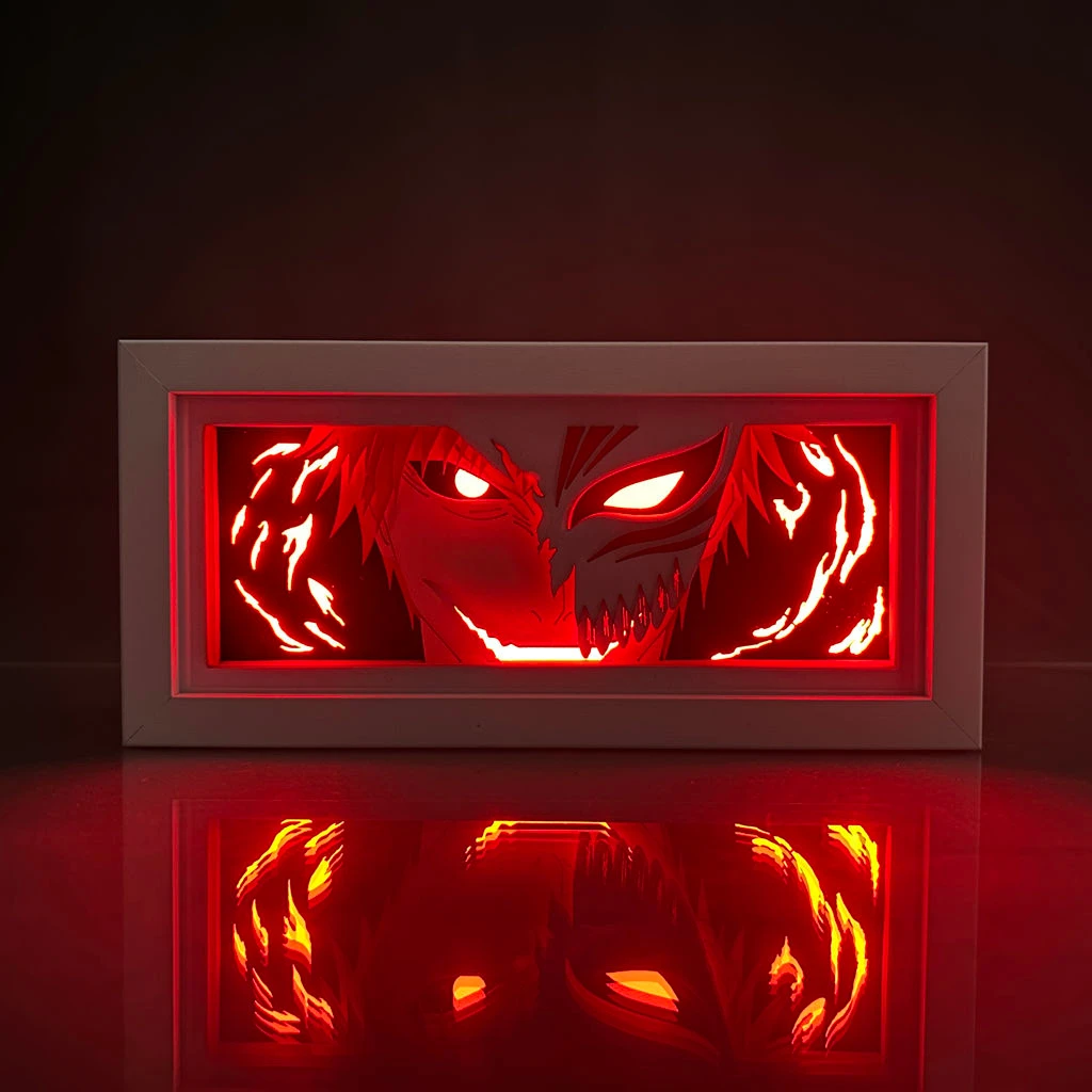 BLEACH 3D Paper carved lamp Anime Figure Kurosaki Ichigo Aizen Sousuke Ulquiorra cifer Night Light bedroom Decoration lamps