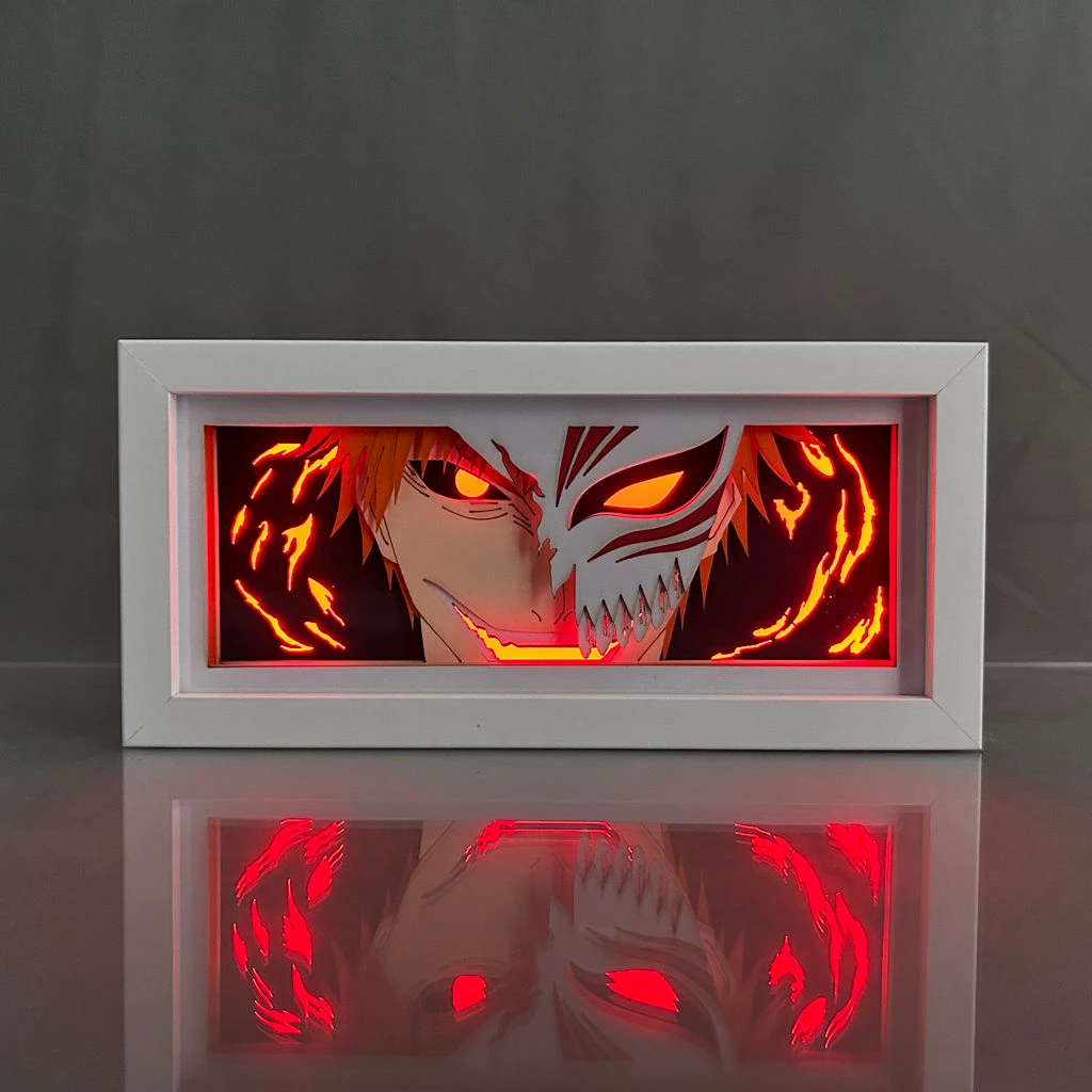 BLEACH 3D Paper carved lamp Anime Figure Kurosaki Ichigo Aizen Sousuke Ulquiorra cifer Night Light bedroom Decoration lamps