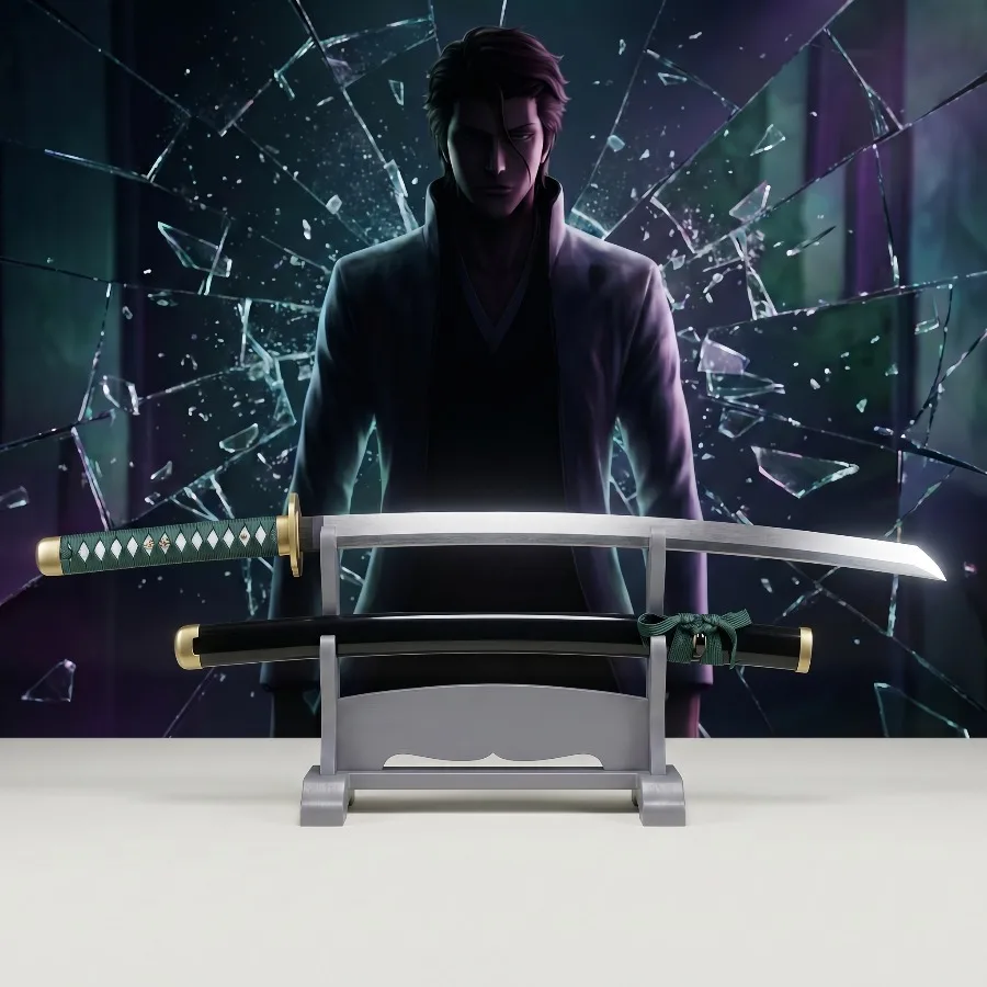 40inch Anime Bleach Schwert Ninja Blade Knife Aizen Sousuke Cosplay Prop Sword Real Sized Japanese Katana Samurai Sabre Toy Gift