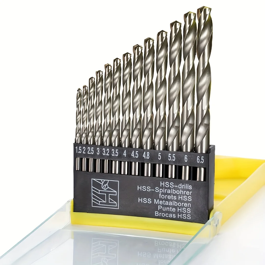 13Pcs M42 5% Cobalt Twist Drill Bit Set, Heavy Duty HSS Drill Bits for Hard Metal, Stainless Steel & Cast Iron