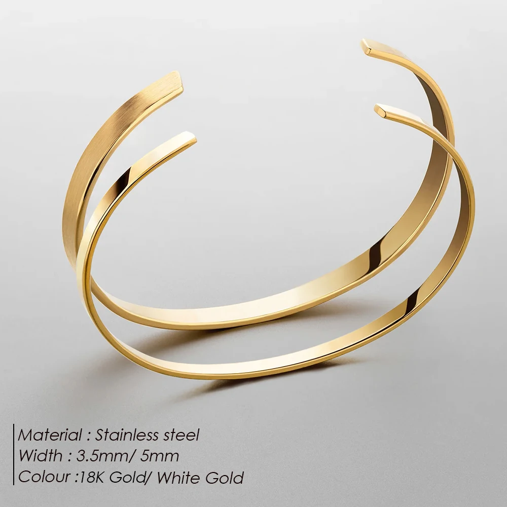 EMANCO Latest Design Minimalist Heptagon Bracelet Stainless Steel Bracelet Gold Plated Minimalist Bracelet for Men and Women