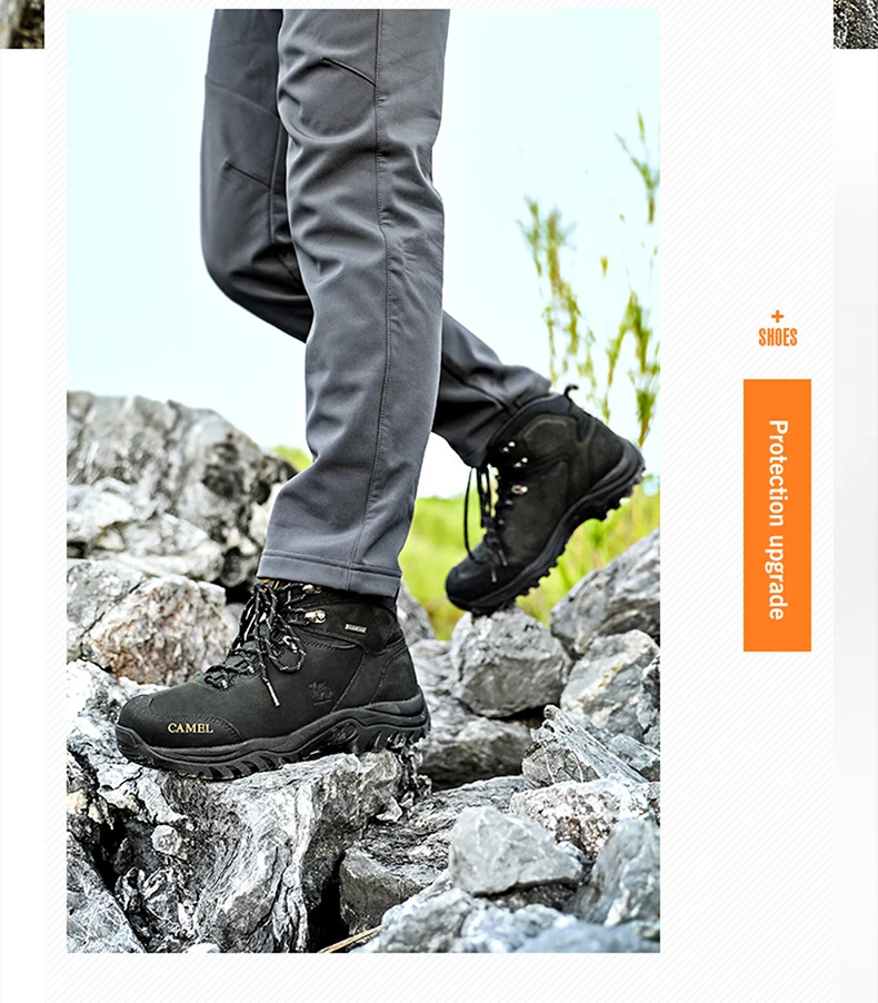 GOLDEN CAMEL Waterproof Hiking Shoes Outdoor High-top Tactical Military Boots Anti-Slip Male Sneakers Trekking Shoes For Men