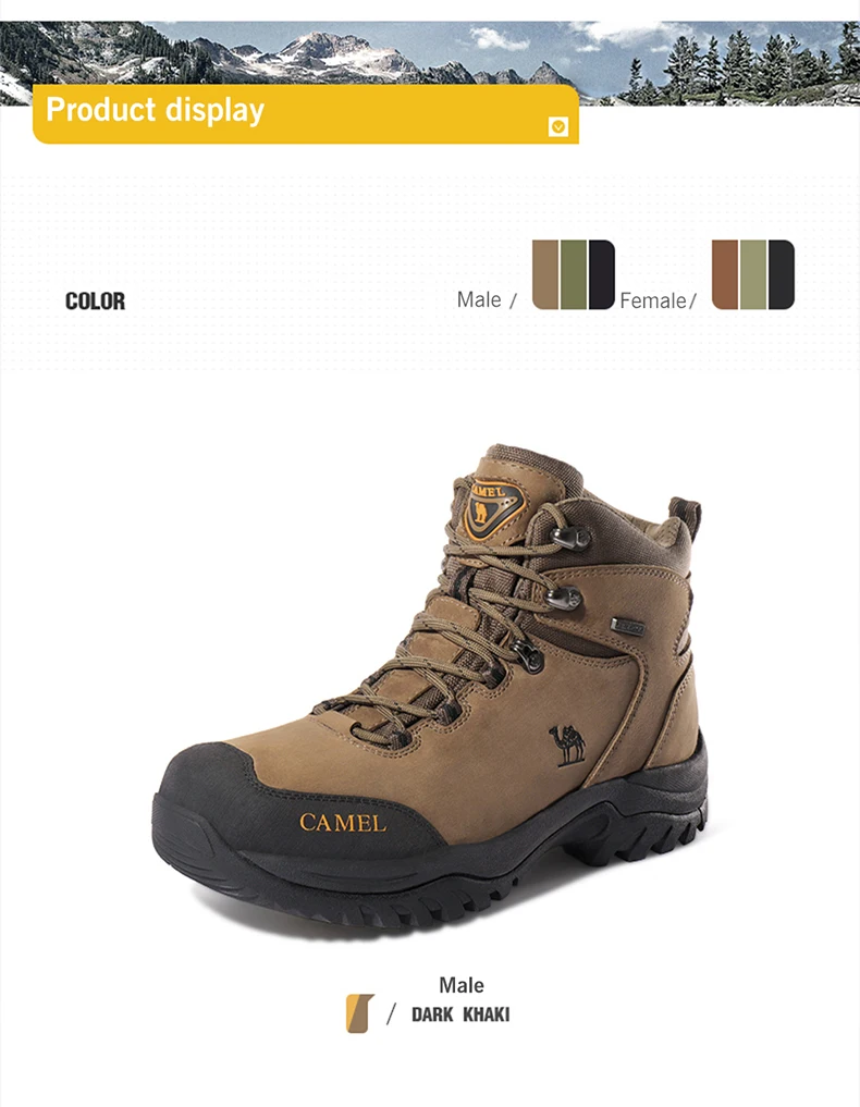 GOLDEN CAMEL Waterproof Hiking Shoes Outdoor High-top Tactical Military Boots Anti-Slip Male Sneakers Trekking Shoes For Men