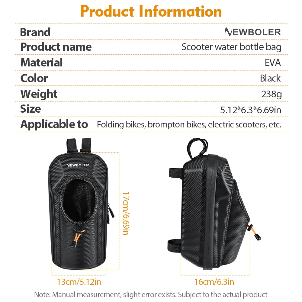NEWBOLER 3L/5L Electric Scooter Bag Accessories Electric Vehicle Bag With Water bottle bag Waterproof Scooter Front Bag Bike Bag