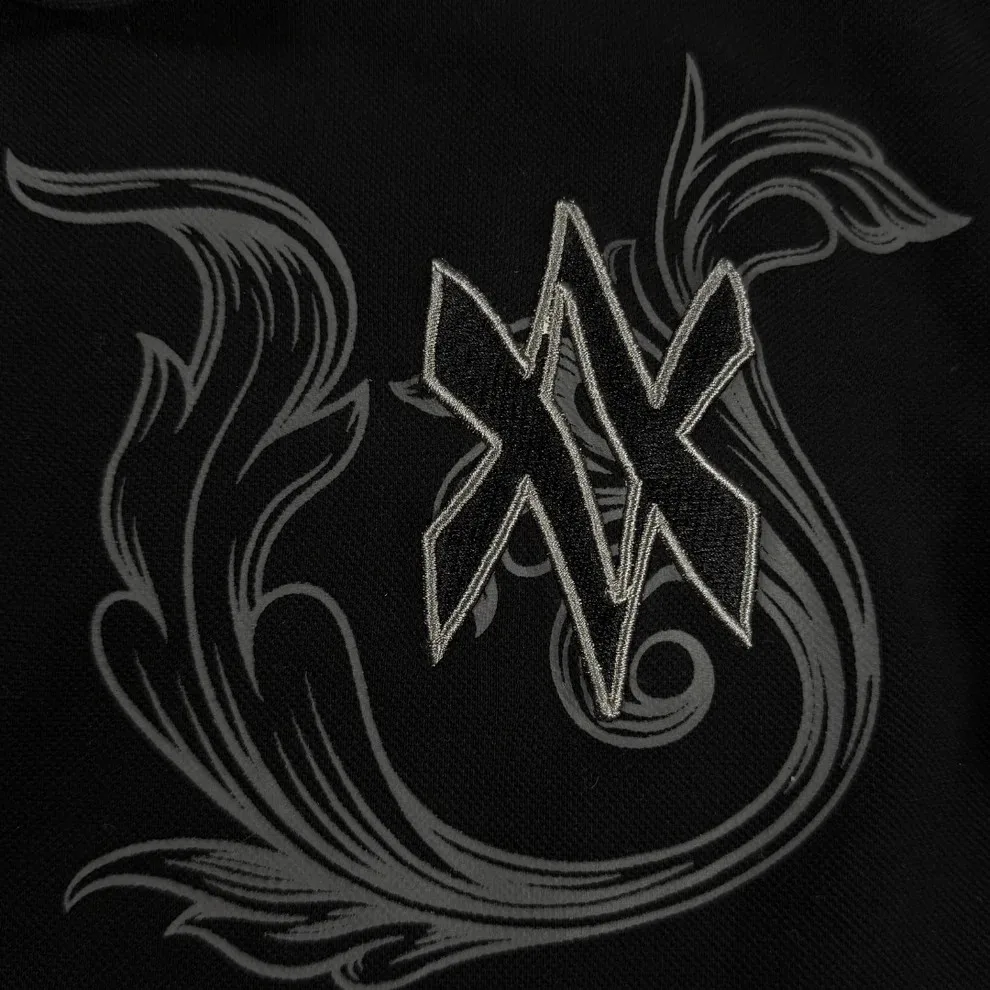 Retro Long Sleeve Polo Shirt Y2k Casual Loose Letter Pattern Embroidery T Shirts Street Sweatshirt Men Cotton Jersey Lapel Golf