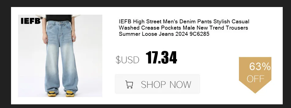 IEFB Men's Jeasn New Summer American Style Straight Leg Wide Leg Solid Color Simple Folding Male Casual Trousers 2026 9W2196