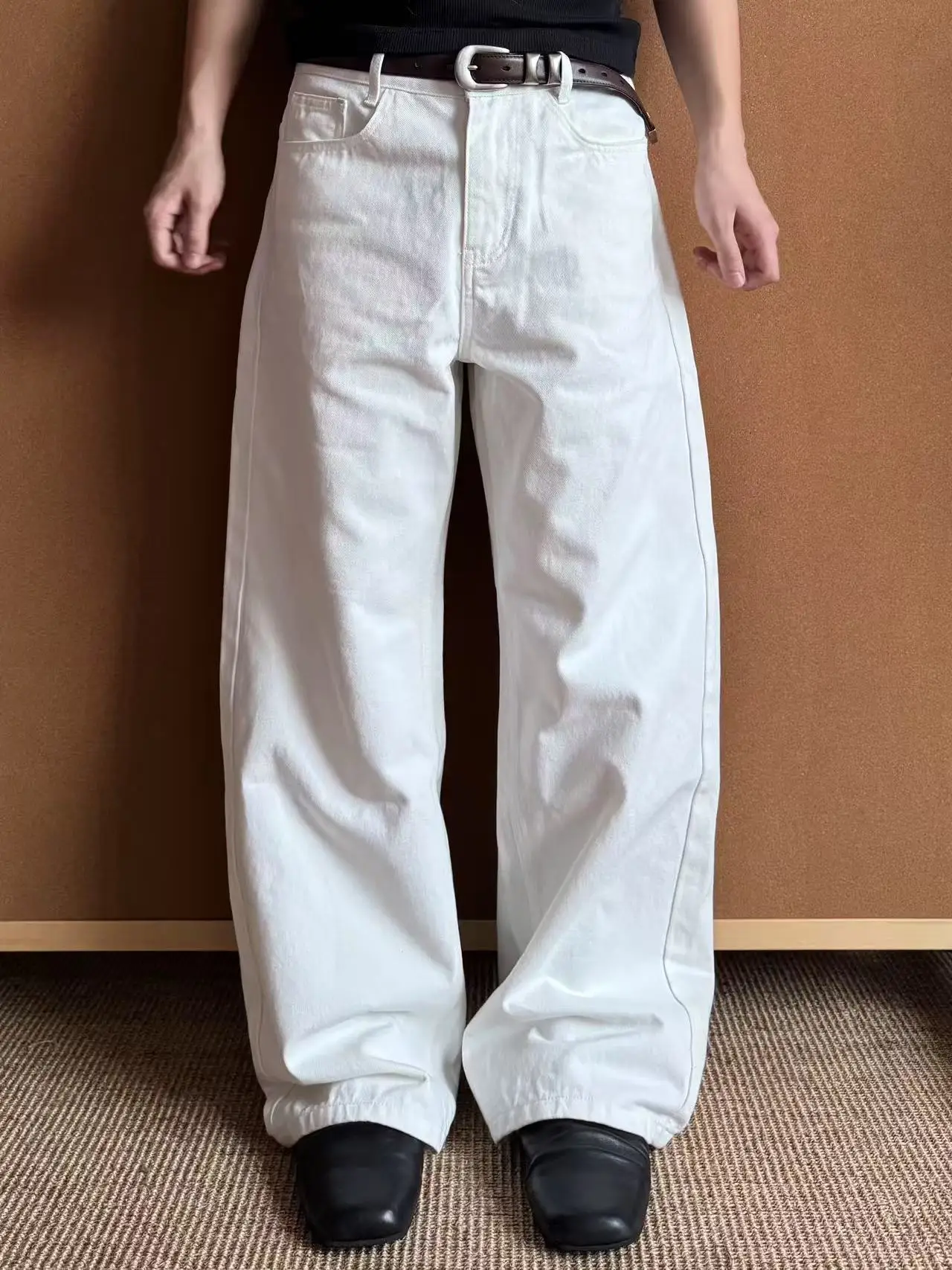 IEFB Men's Jeasn New Summer American Style Straight Leg Wide Leg Solid Color Simple Folding Male Casual Trousers 2026 9W2196